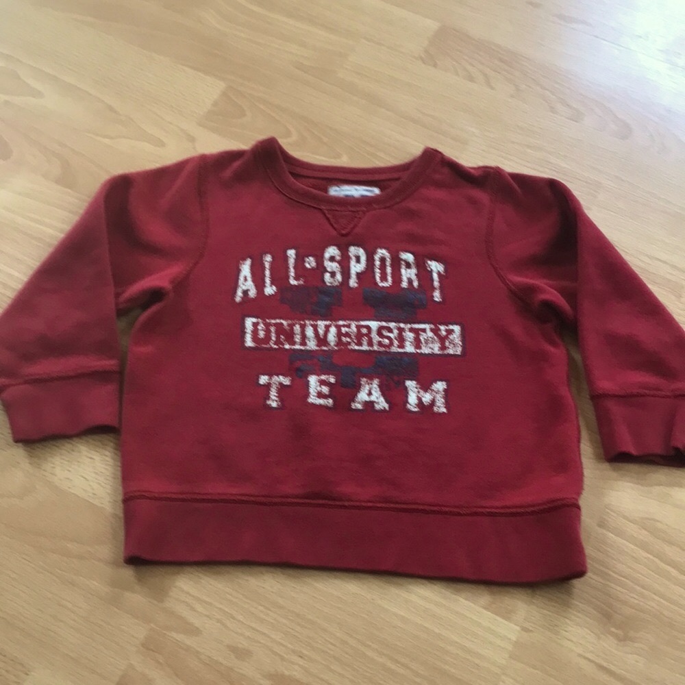8/$25 The Children's Place Red Sweatshirt "All Sport University Team" Size 4t